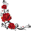 canvas print picture - Rose, Rosen, Ranke, gold, rot, Blumen, Blüten