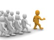 Illustration: Leader leading his group. 3d rendered illustration. Leader leading his group. 3d rendered illustration.