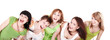 Group of people on white. Isolated.