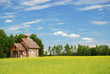Finnish landscape with small wooden church. Finnish landscape with small wooden church.