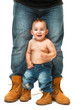 Father and baby's feet
