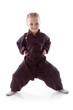 girl - karateka in a black kimono