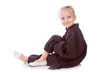 girl - karateka in a black kimono