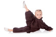girl - karateka in a black kimono