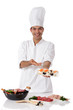Young nepalese man chef, oriental food