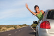 Woman in car road trip Woman in car road trip