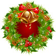 Christmas garland vector frame isolated on white background