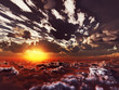 evening view above clouds