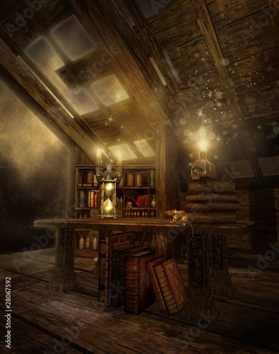 Illustration: Poddasze z magicznym warsztatem Poddasze z magicznym warsztatem