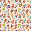 seamless story people pattern
