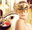 Woman with carnival mask in Venice