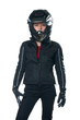 Young beauty woman in motorcycle clothing and helmet