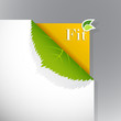 Corner on paper with fit sign.