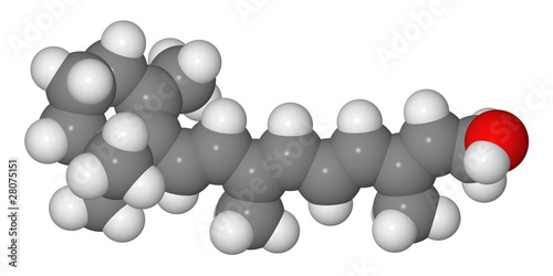Illustration: Space-filling model of retinol molecule Space-filling model of retinol molecule