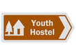 Tourist information series: photo-realistic 'youth hostel' sign