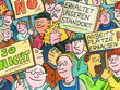 demonstration,gewerkschaft,politik