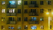 Video: Night lights in block house turning on and off, time lapse Night lights in block house turning on and off, time lapse