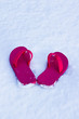 Flip flops in the snow