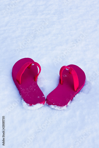 Photo: Flip flops in the snow Flip flops in the snow