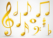 Gold music symbols Gold music symbols