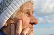 Portrait of an elderly woman, lost in thought Portrait of an elderly woman, lost in thought
