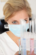 Closeup of beautiful young scientist