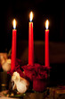 Rose and three candles