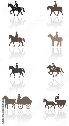 Vector: Horse or pony symbol vector illustration set. Horse or pony symbol vector illustration set.
