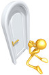 Gold Guy Begging To Be Let In At Closed Door