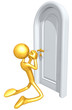 Gold Guy Begging To Be Let In At Closed Door