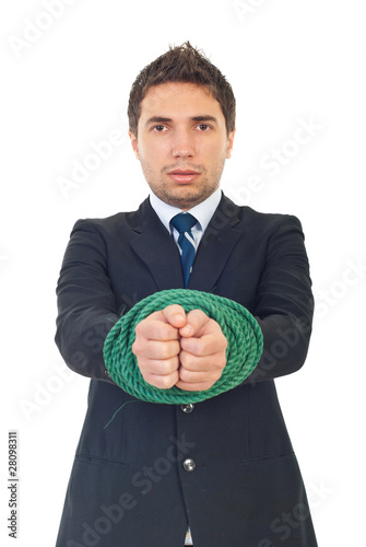 Photo: Tied businessman Tied businessman
