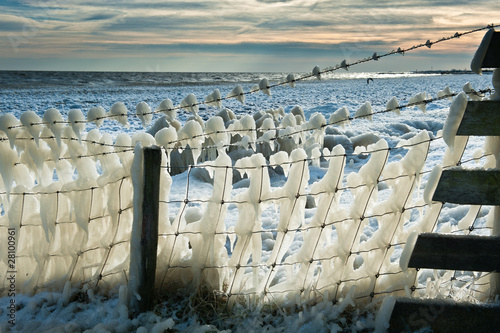 Photo: fence covered in ice fence covered in ice