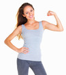 Pretty woman flexing