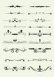 set of design elements in vintage style vectorized