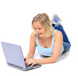 Junge Frau mit Notebook Computer