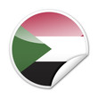 Pegatina bandera Sudan con reborde