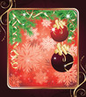 Christmas greeting card with two red balls. vector illustration Christmas greeting card with two red balls. vector illustration