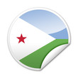 Pegatina bandera Yibuti con reborde