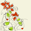 Floral romantic greeting card