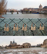 Triptyque Parisien-Ponts des arts-Cadenas d'amour-Notre Dame Triptyque Parisien-Ponts des arts-Cadenas d'amour-Notre Dame
