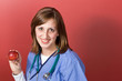 Nurse Holds An Apple Nurse Holds An Apple
