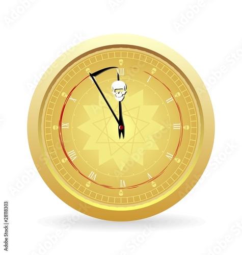 Vector: Illustration the clock of the death Illustration the clock of the death