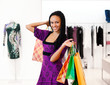 Beautiful  women with colorful packages