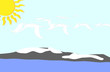 landscape with migrating birds