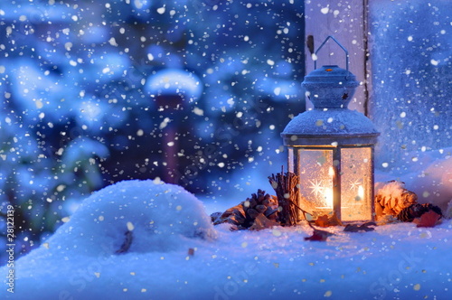 Photo: Laterne am Winterabend Laterne am Winterabend