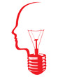 abstract light bulb head vector