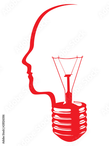 Vektor: abstract light bulb head vector abstract light bulb head vector