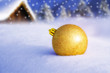 Christmas ornament and landscape background