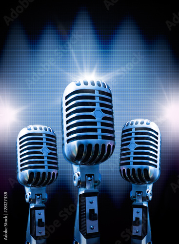 Illustration: fondo musical con microfono retro fondo musical con microfono retro