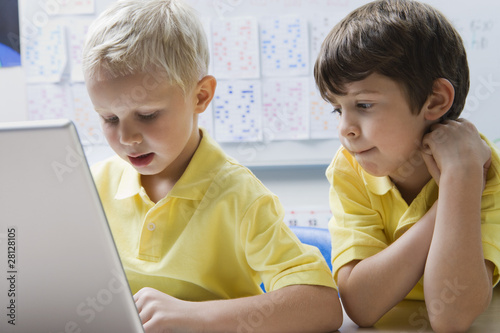 Photo: Schoolboys Using a Laptop Schoolboys Using a Laptop